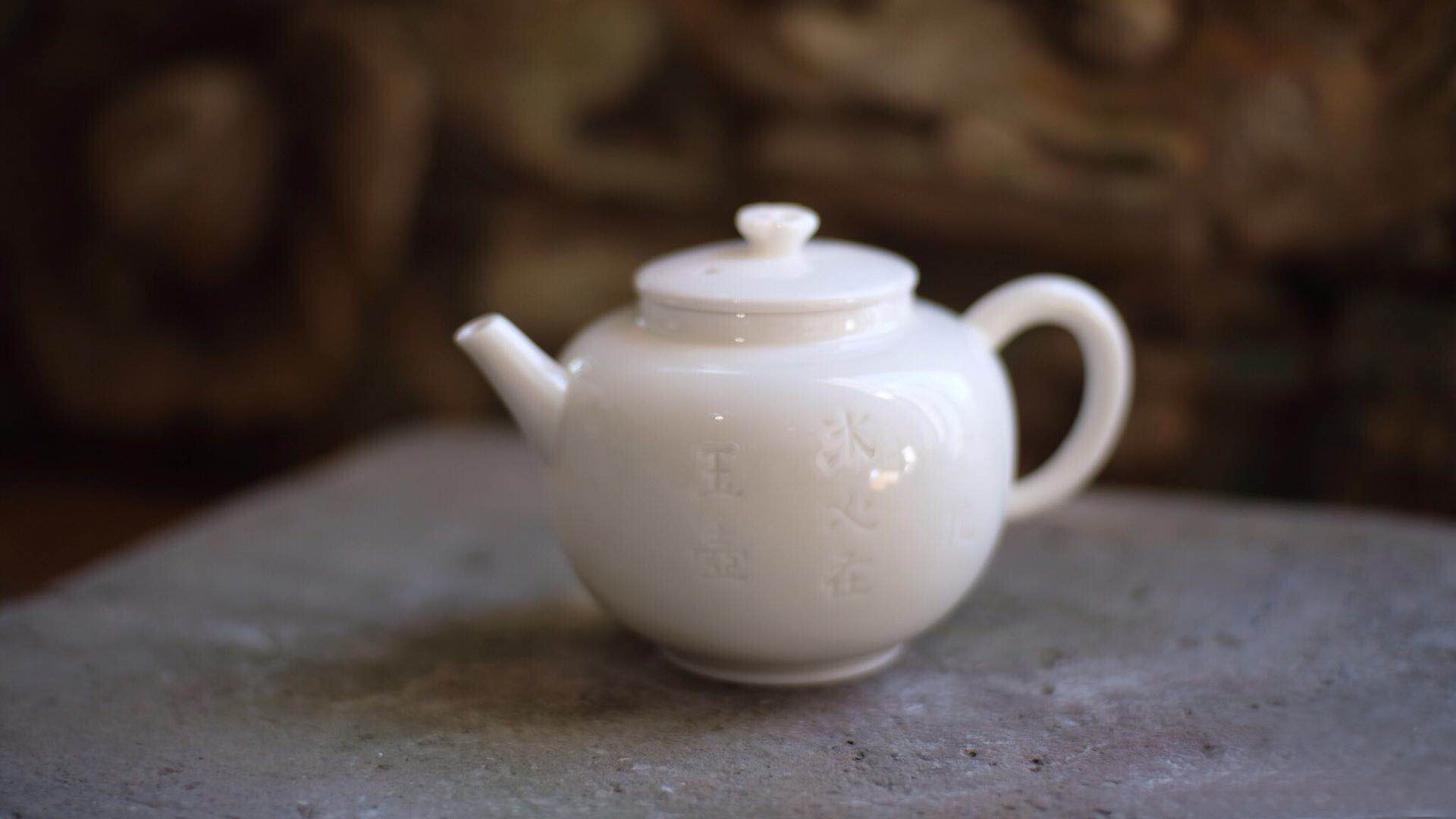 德化手工白瓷茶壶素烧羊脂玉仿古单个大号茶水壶家用陶瓷功夫茶具