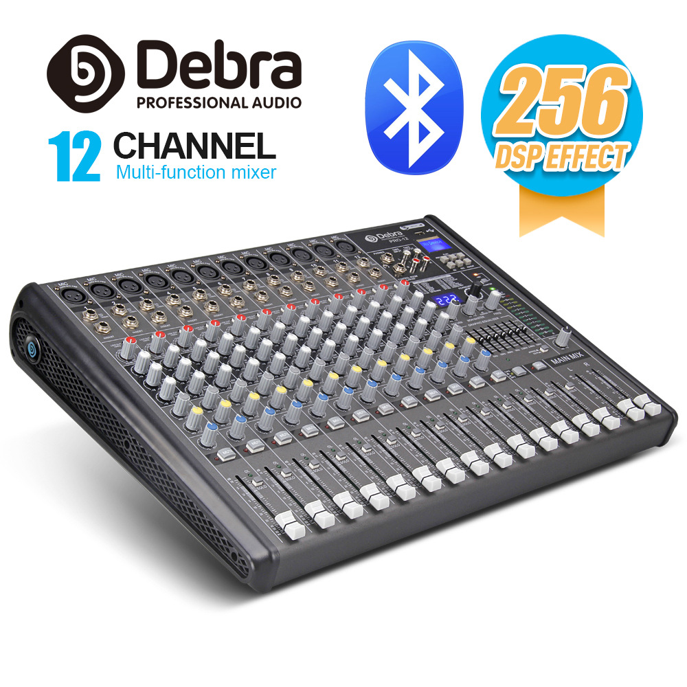 pro12八路专业调音台dj控制台混音器256dsp效果舞台演出蓝牙usb