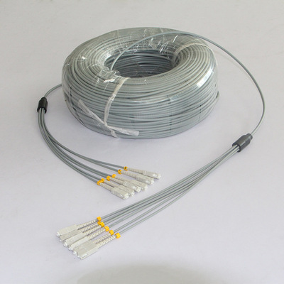 铠装尾纤多模万兆50/12 5六芯sc-sc铠装跳线室内外防鼠咬铠甲光纤