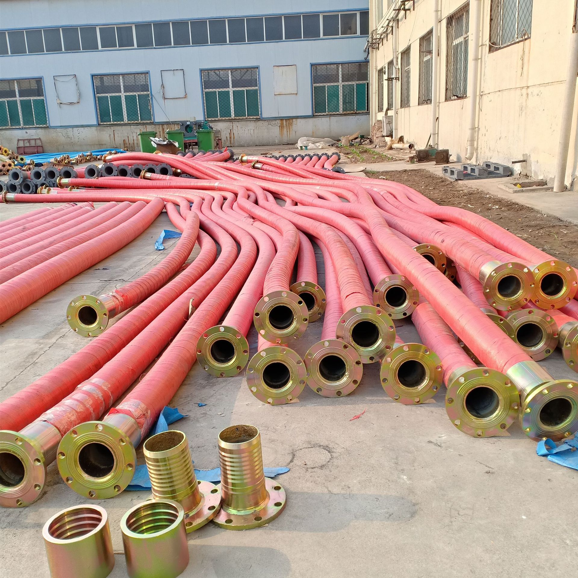 大口径高压胶管 双层法兰输油排水橡胶管 矿用4寸钢丝编织胶管