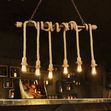 麻绳吊灯创意铁艺复古艺术家工业风餐厅酒吧吧台loft火锅店服装店