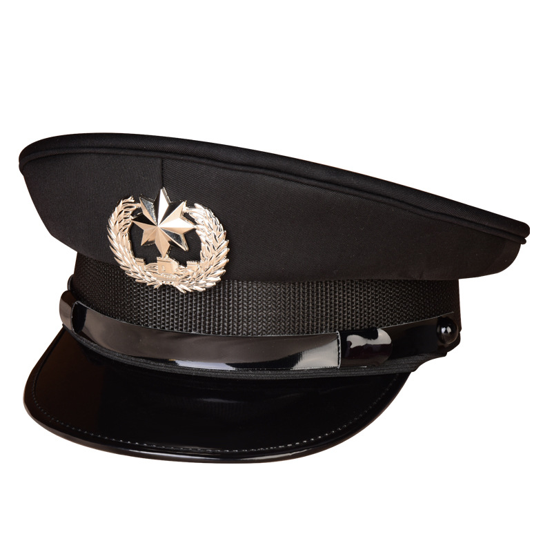 新式军帽香港式大盖帽形象岗保安机长平顶大檐帽子物业售楼部