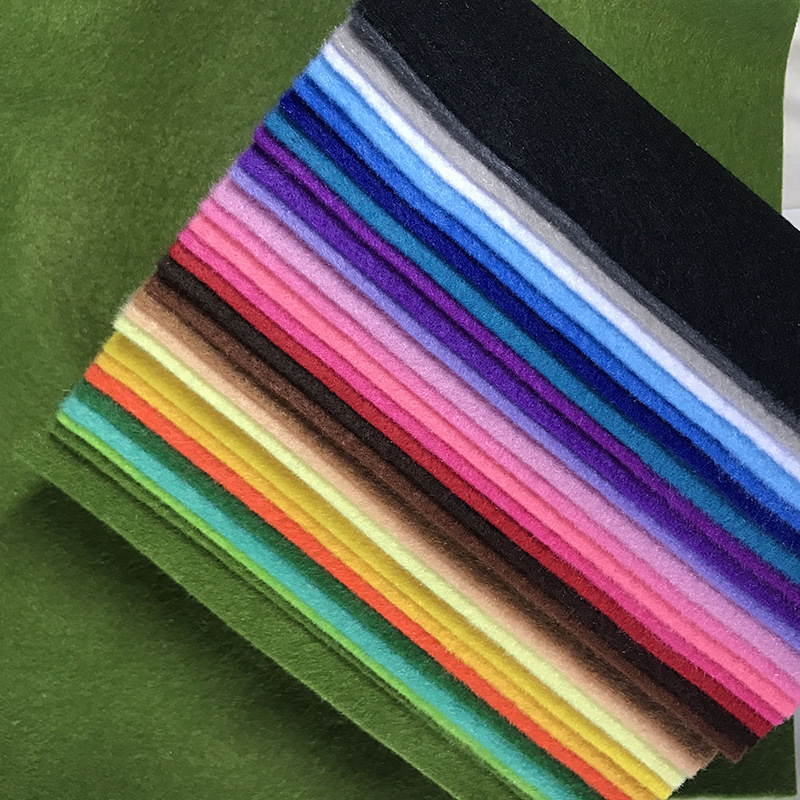 亚马逊热销彩色毛毡布儿童手工制作diy不织布软布41色现货成品