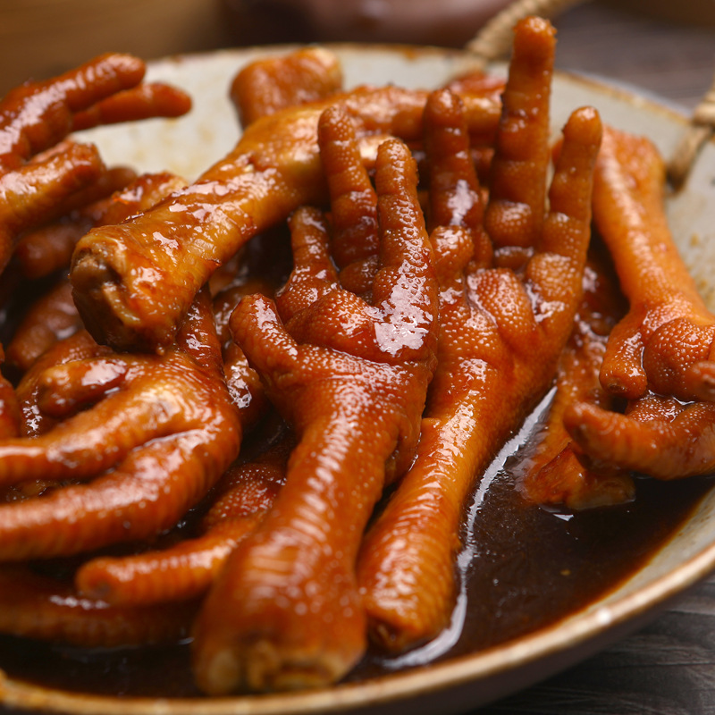 批发冷冻卤味豉油皇鸡脚广东酒楼茶楼酱卤凤爪鸡爪小吃半成品3斤