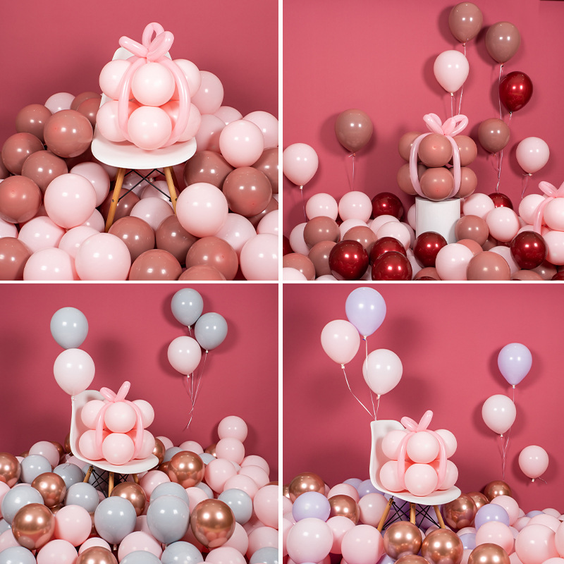 浪漫复古粉色气球国庆装饰结婚婚庆婚礼网红女孩生日派对场景布置