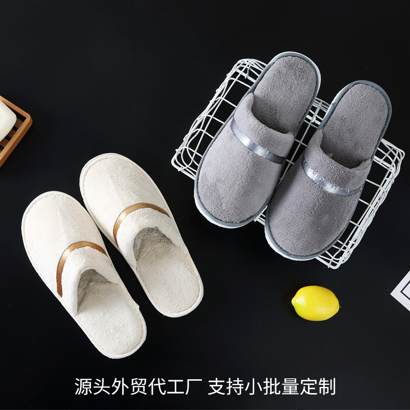 Star Hotel Disposable Slippers B & B Hotel Special Thickened Household Non-Slip Half Pack Logo Wholesale