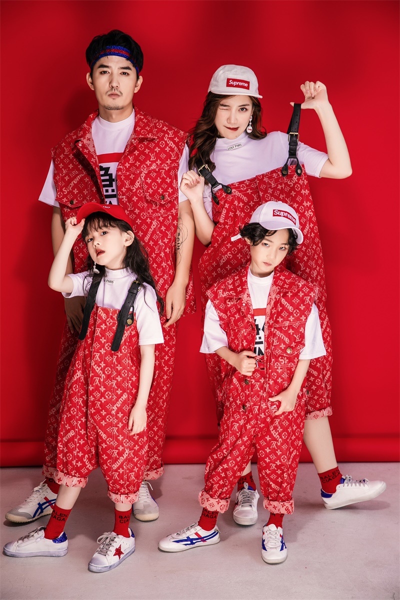 新款影楼亲子摄影服儿童写真服装一家四口全家福艺术拍照写真衣服