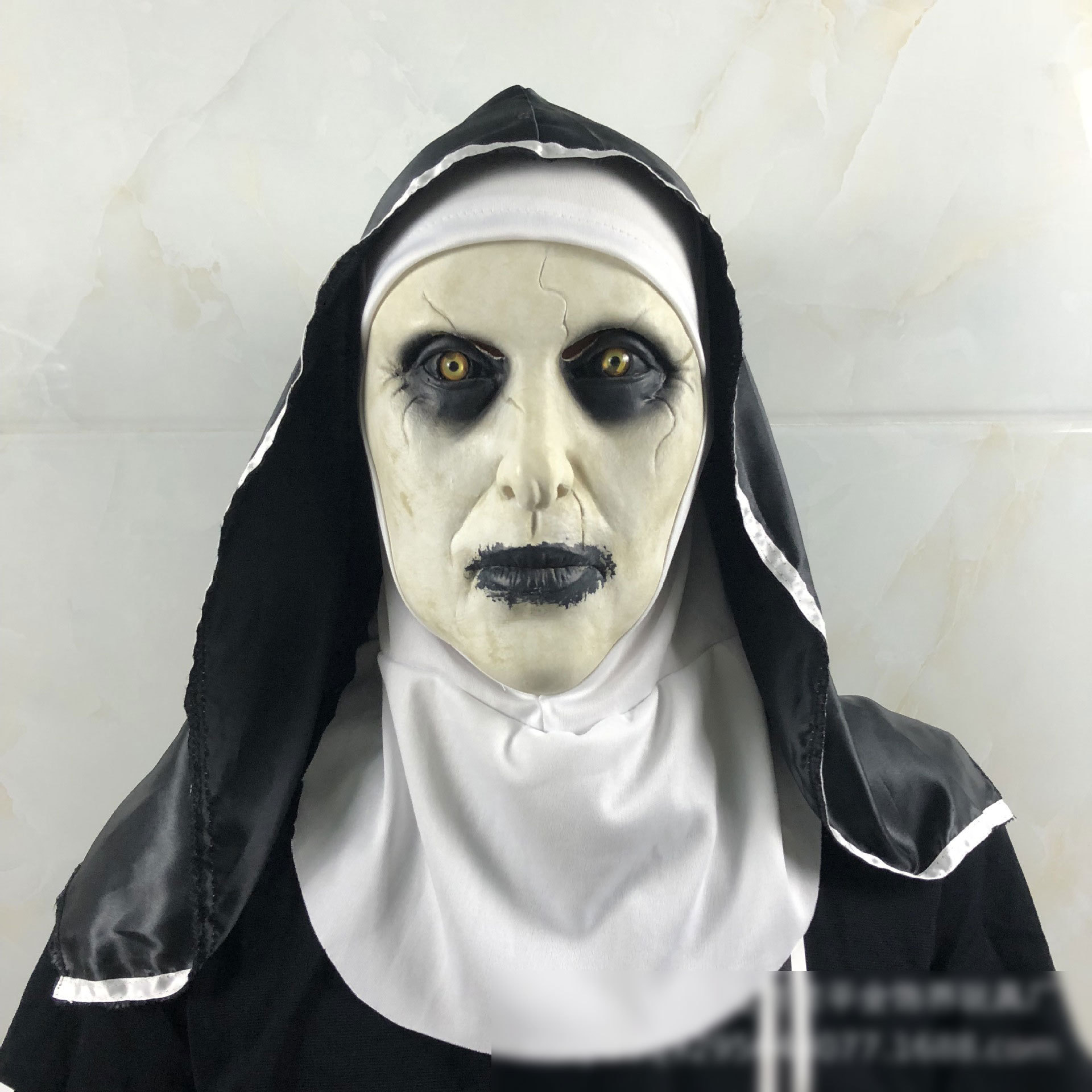 厂家招魂万圣节恐怖吓人修女面具惊束女鬼脸头整蛊派对道具外贸