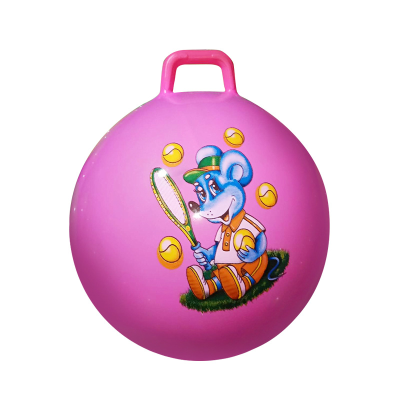 65公分厂家批发pvc充气卡通圆形手柄球羊角球 瑜伽跳跳玩具球
