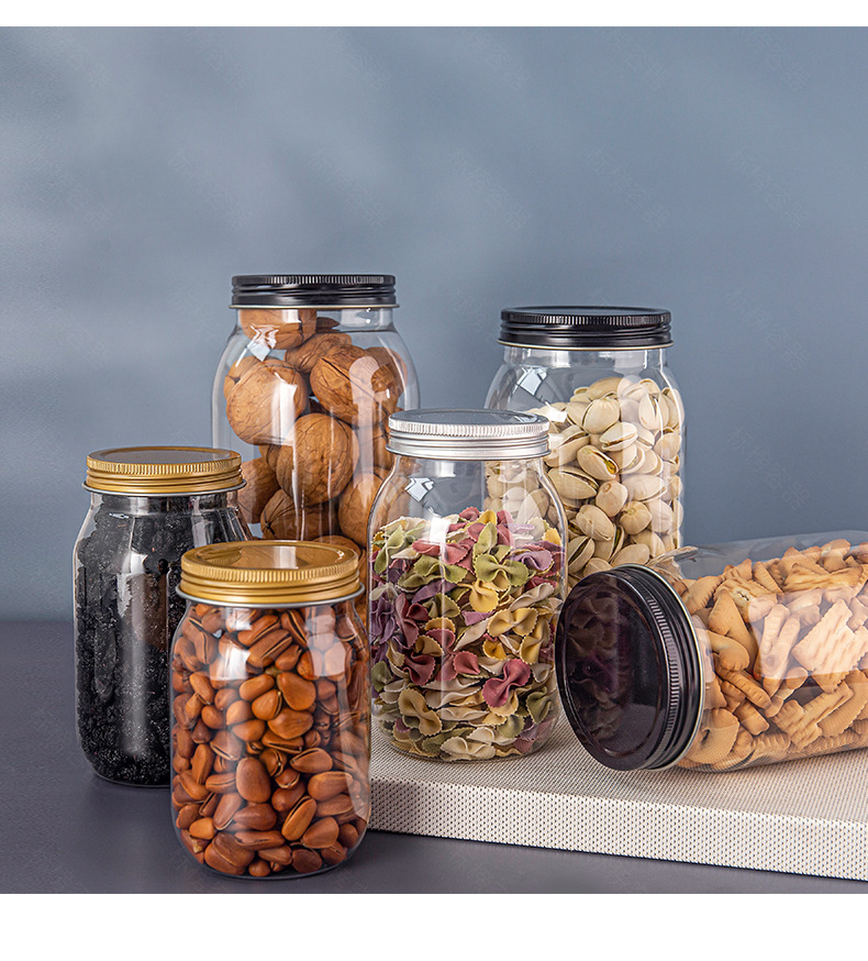 pet塑料食品瓶花茶干果干货食品罐小零食休闲食品广口密封罐工厂