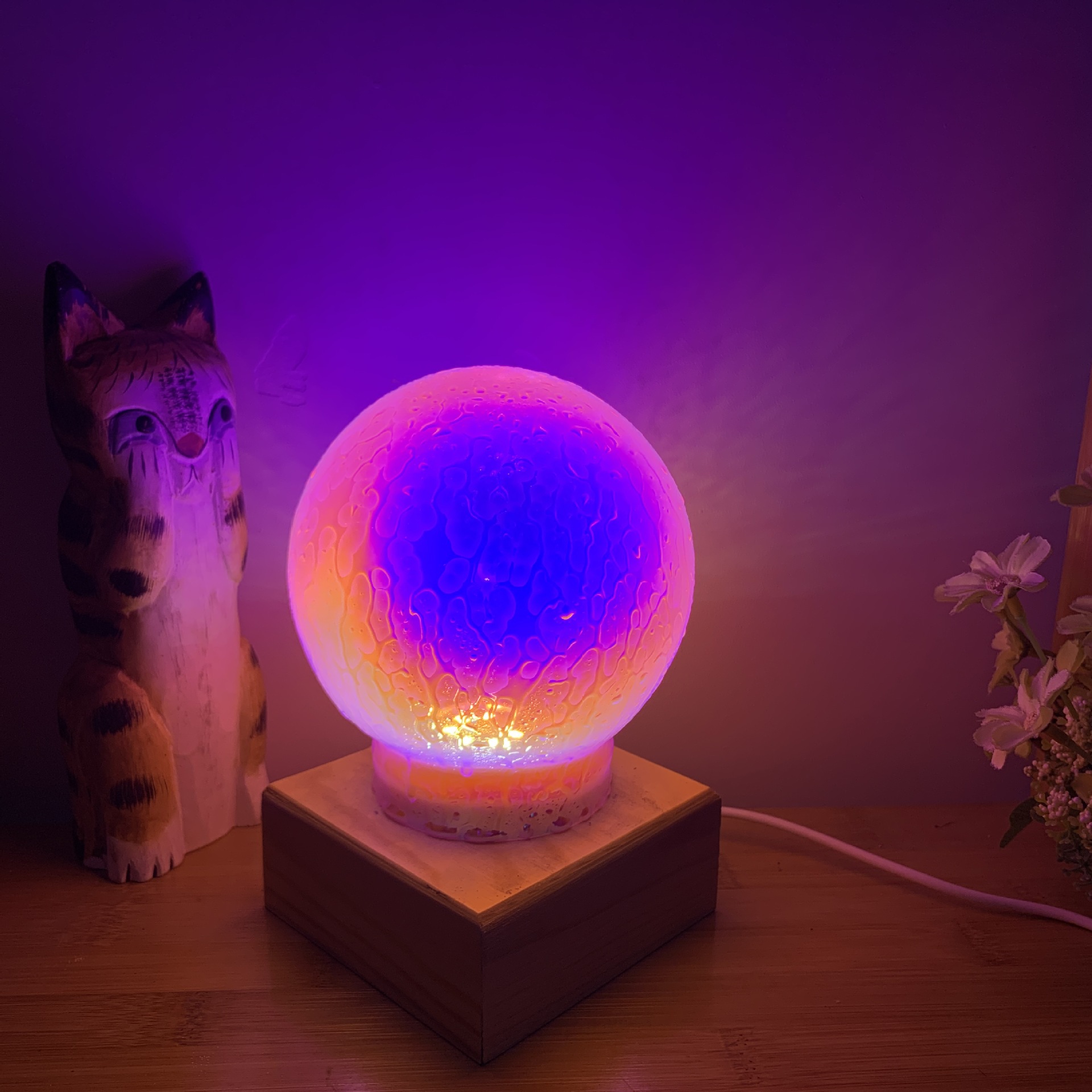 月光灯 彩虹灯 玻璃台灯 星空月球灯 装饰台灯