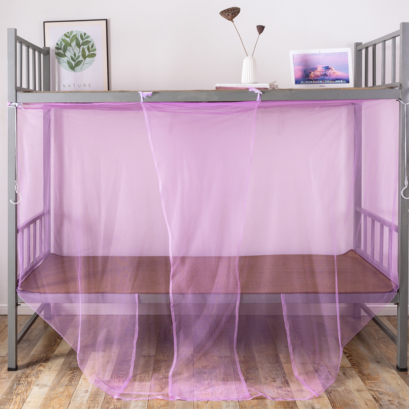 Dormitory Mosquito Nets Upper and Lower Bunk Bed Student Mosquito Net Simple Installation-Free Single Door Square Top Mosquito Net Factory Wholesale