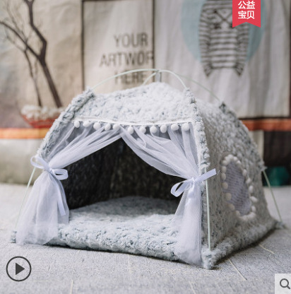 Cat Nest Summer Cat Tents Cat House Semi-Enclosed Pet Bed Four Seasons Kennel Villa Bedding