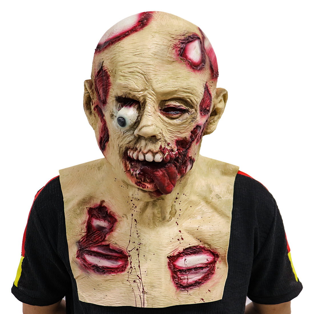 独眼怪 面具 外星人乳胶头套 恐怖整人玩具大眼独眼龙万圣节面具