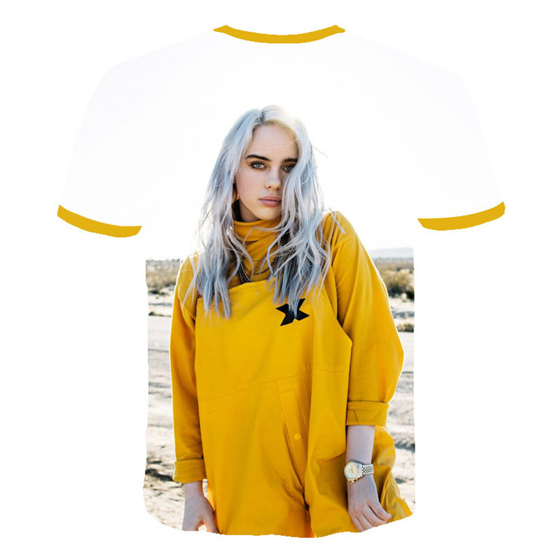 夏季新款跨境欧美billie eilish3d数码印花3d短袖男女t恤上衣
