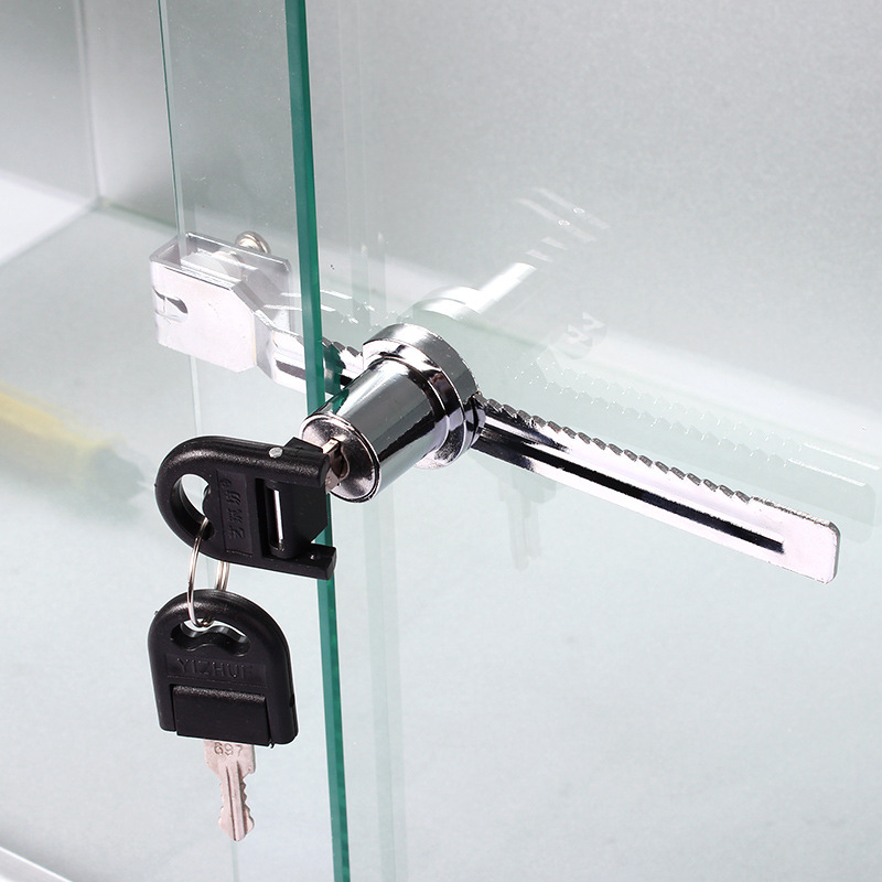 锯齿锁玻璃推拉柜门锁展示柜文件柜玻璃柜台锁移门锁橱窗锁锯牙锁