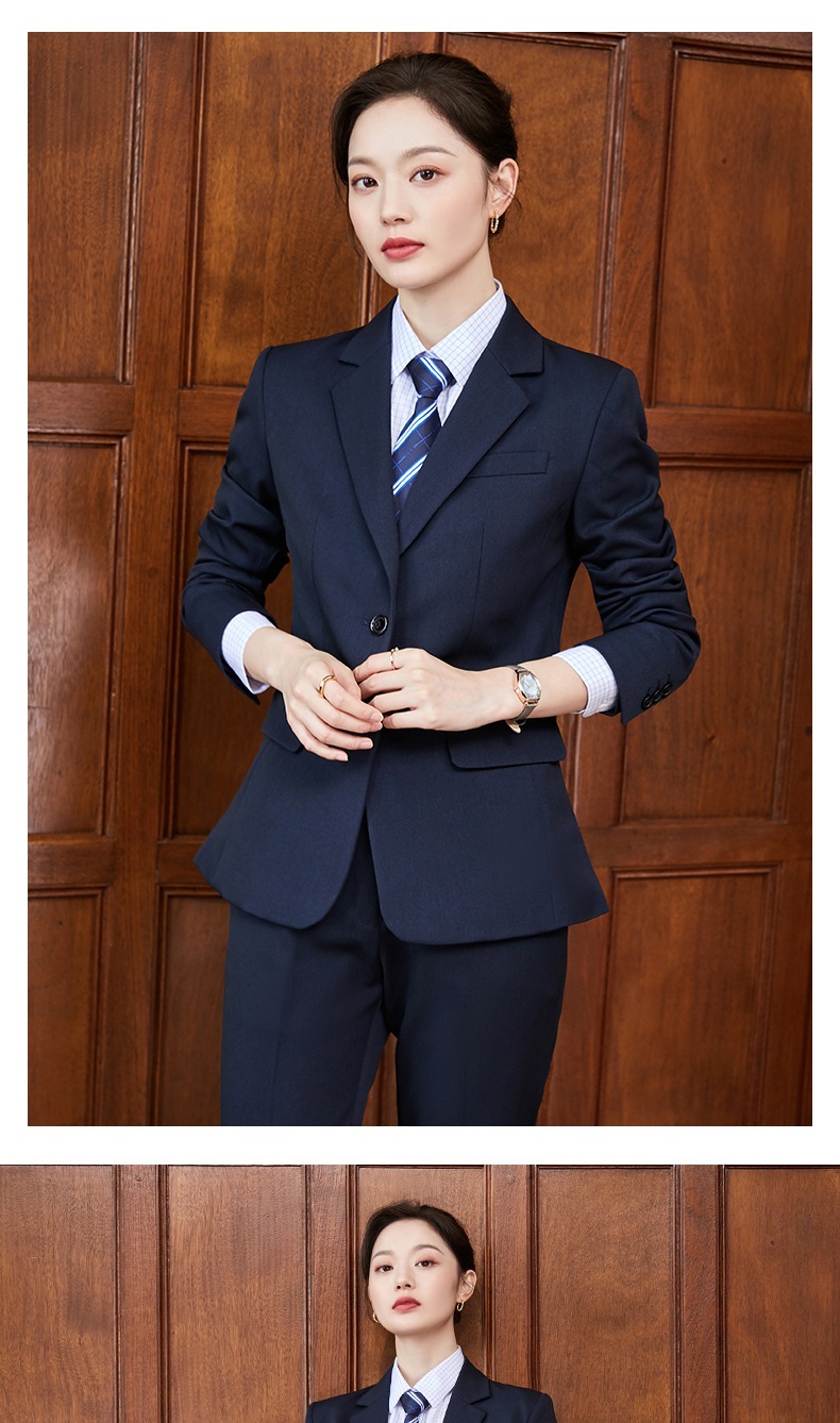 高端弹力西装男女同款商务西服正装白领面试装公司企业显瘦工装