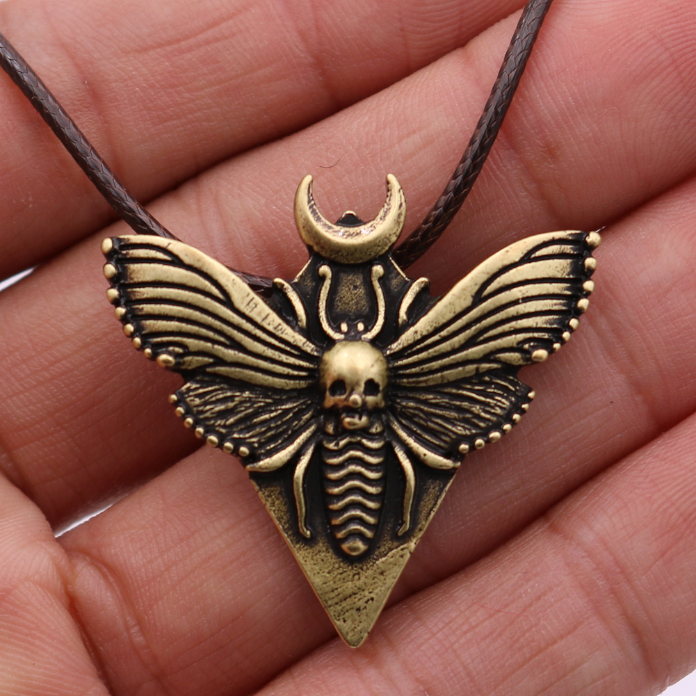 外贸热销新款骷髅头小飞蛾项链欧美流行配饰动物吊坠女士饰品礼物