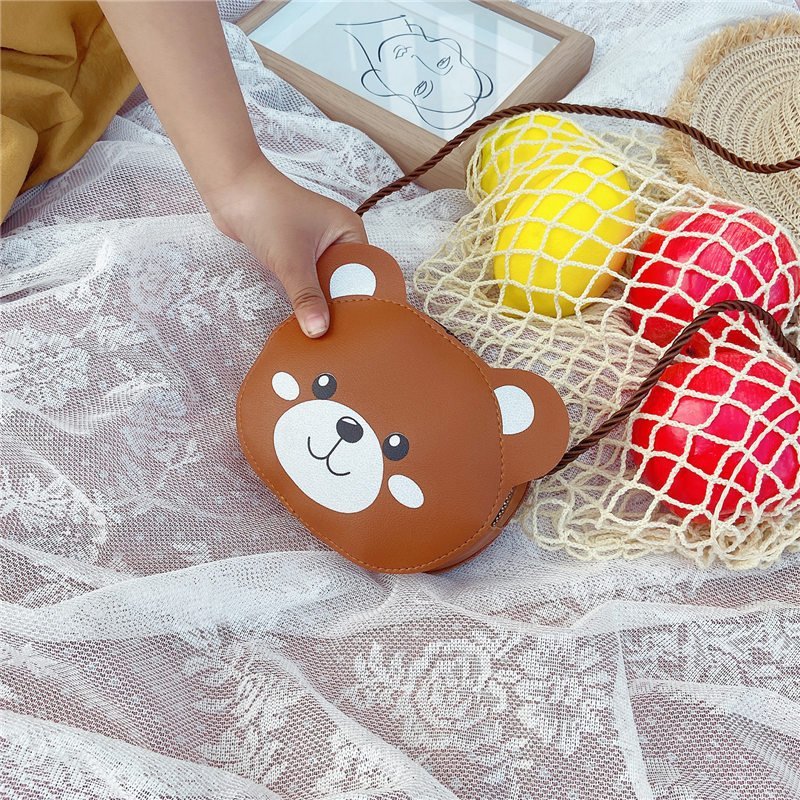 New Cartoon Cute Children's Bag Pu Shoulder Bag Girls' Korean-Style Casual Messenger Bag Small Animal Coin Purse