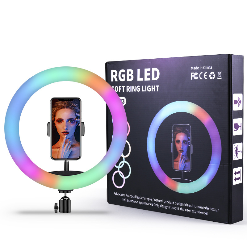 RGB Live Streaming Fill Light Mj33 Colorful Internet Celebrity Ring Light 13-Inch Horse Running Led Film and Television Atmosphere Rendering Bright Skin