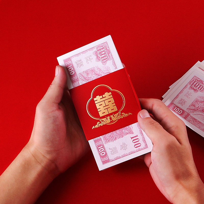 Ten Thousand Yuan Set Wedding Red Packet Li Wei Feng Creative Red Pocket for Lucky Money Wedding Personality Bride Price Packing Card Set Wholesale