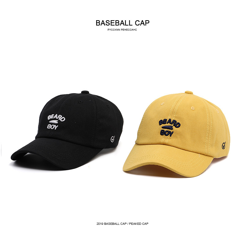 beard胡须男孩遮阳字母黑色潮牌户外ins防晒百搭鸭舌帽男遮脸夏季