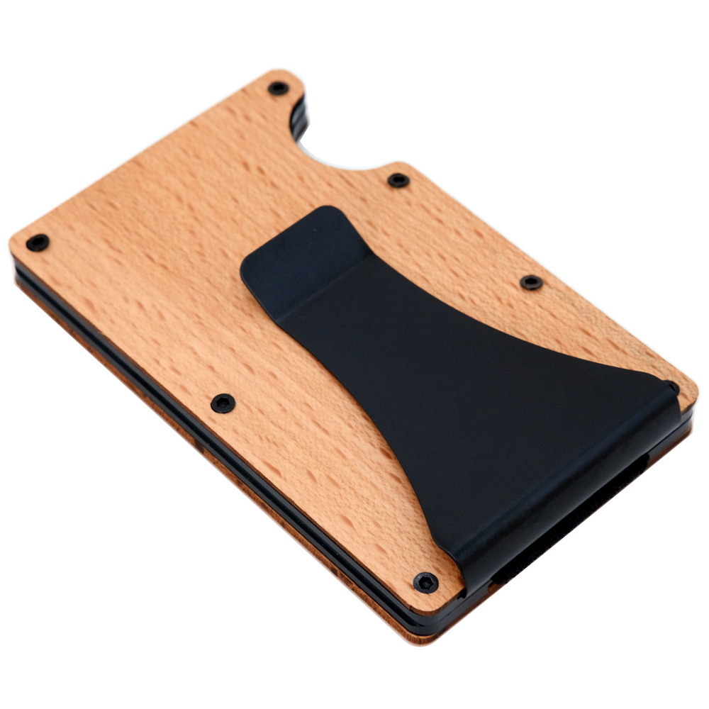 卡夹金属钱夹 木rfid钱套 卡片夹 铝合金卡片盒碳纤维钱包卡包