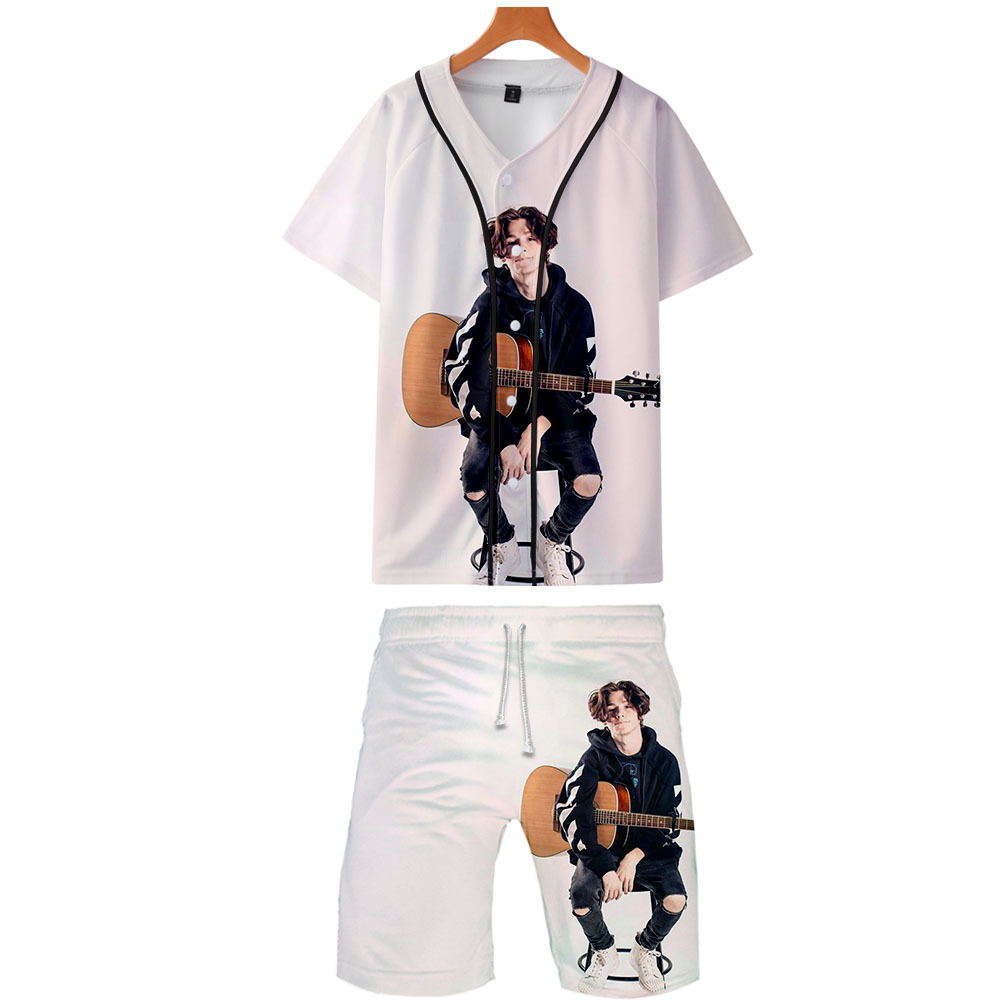 2020年新款 payton moormeier3d数码印花休闲薄款棒球服 短裤套装