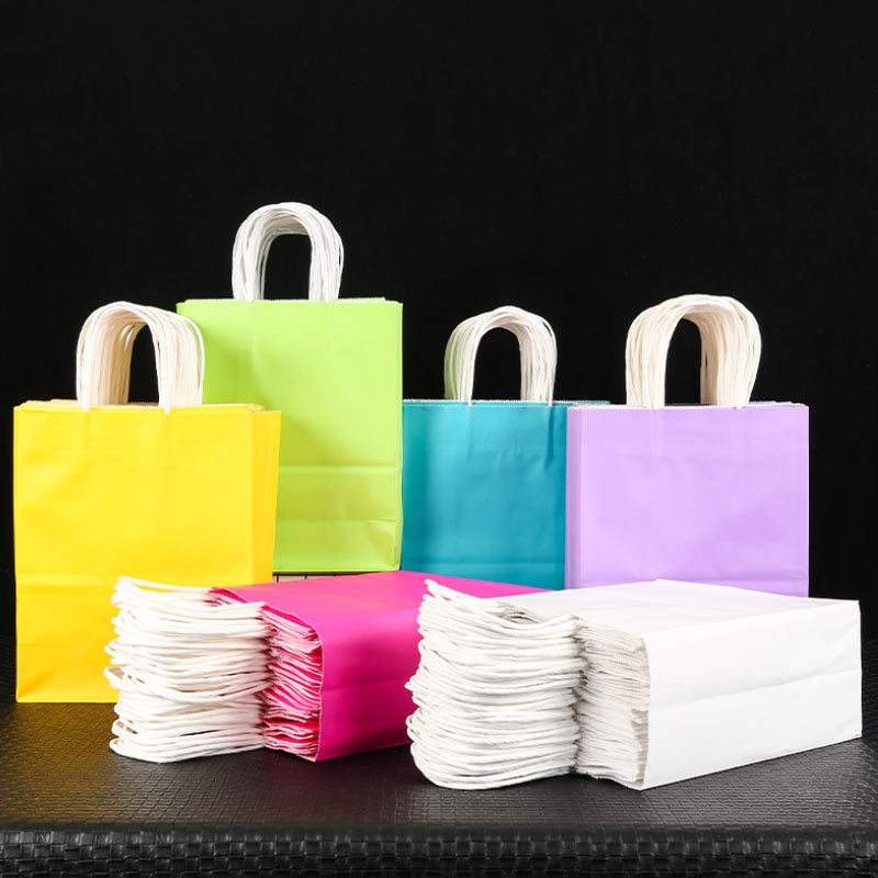 Spot Hand-Held Kraft Paper Bag Bread Food Packaging Bag Take out Take Away Storage Shopping Gift Bag