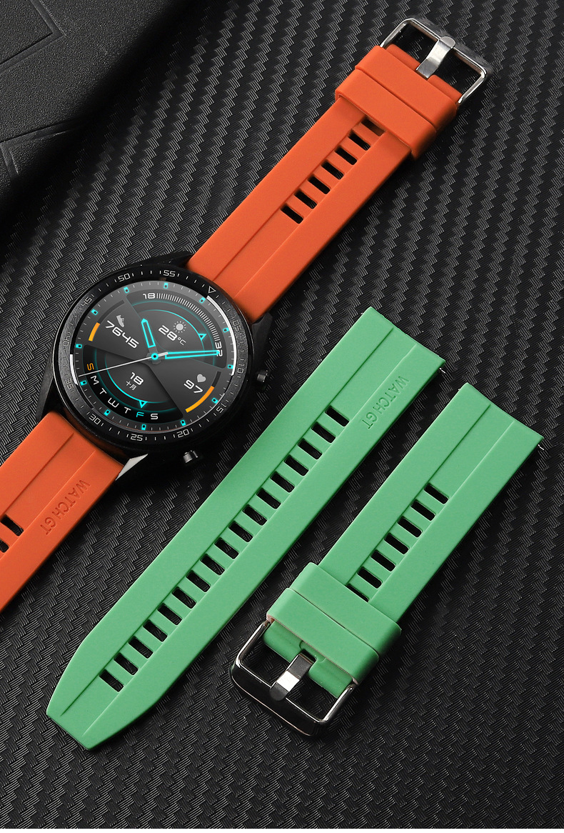 适用华为gt2表带华为watch2pro硅胶手表带gt替换带22mm通用magic2