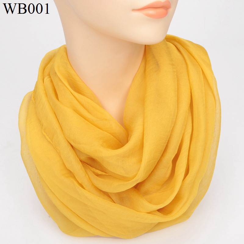 Autumn and Winter Chiffon Pullover Scarf Pure Color All-Matching Neck Scarf Mother Decorative Scarf Soft Lightweight Gauze Kerchief