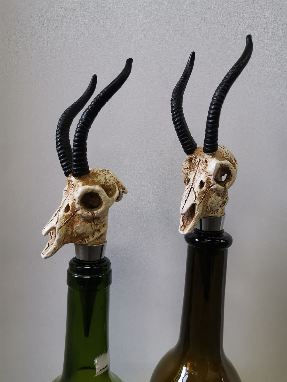 创意立体羚羊角头骨酒塞硅胶圈锌合金红酒瓶塞骷髅保鲜塞吧台酒具