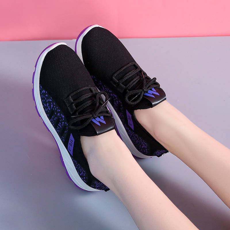 Shoes Women's Fashionable Shoes New Black Sneaker plus Bottom Women's Cloth Korean Style Casual Running Shoes Ins Fashionable