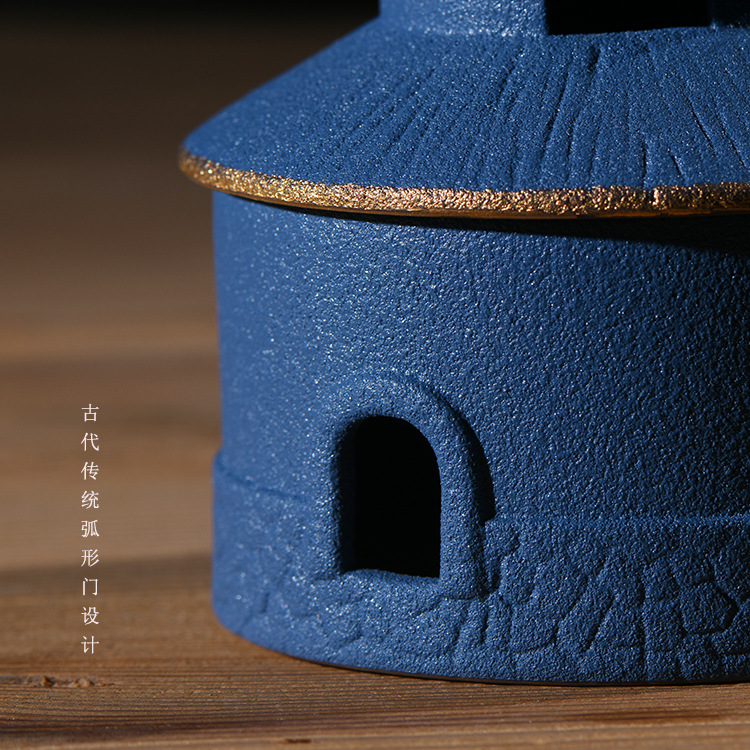 与世无争国潮文创盘香炉手工描金日用家居香薰炉子摆件创意宫香器