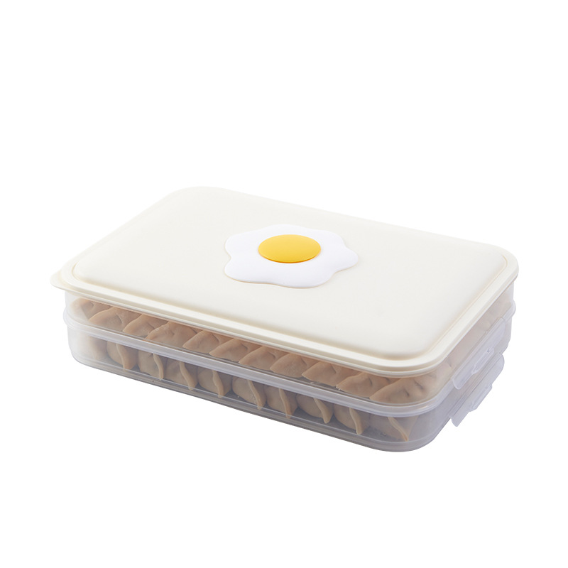 Quick-Frozen Dumplings Box Stackable Multi-Layer Household Kitchen Wonton Box Sealed Refrigerator Food Egg Crisper 0652