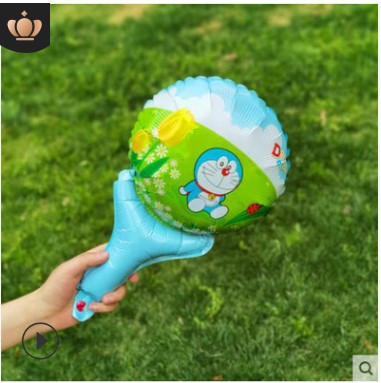 WeChat Business Scan Code Push Small Gift Drainage Artifact Aluminum Foil Balloon Children Cartoon Push Hand-Held Bar Stall Free Shipping
