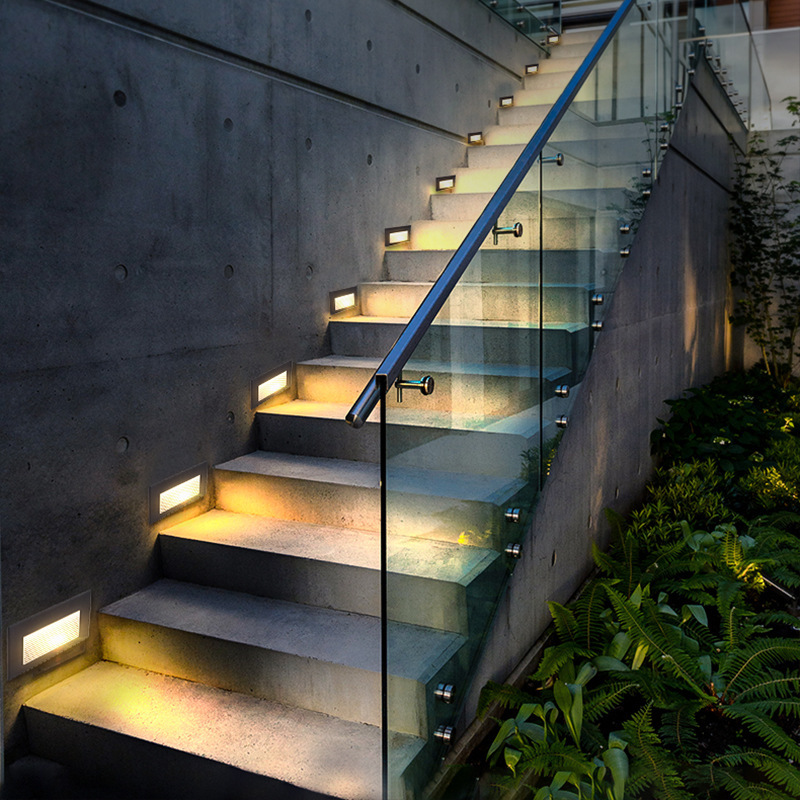 led台阶灯楼梯阶梯灯地脚灯户外防水过道户外嵌入式踏步灯墙角灯