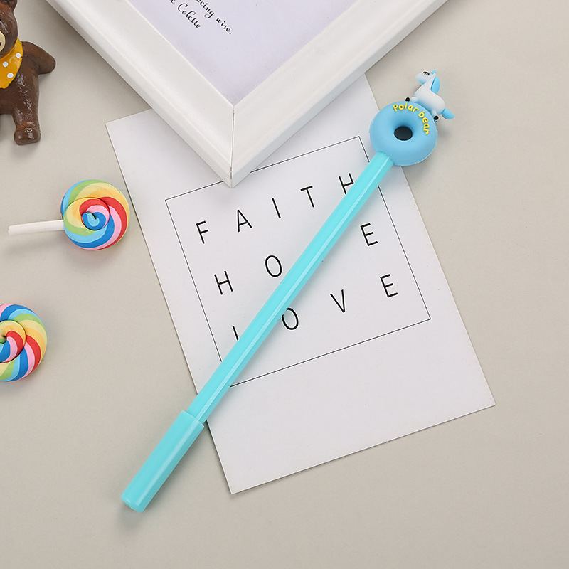 Creative Unicorn Donut Gel Pen Korean Style Black Student Ball Pen Cute Stationery Office Supplies Wholesale