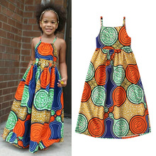 儿童欧美夏季女童非洲波西米亚风格无袖吊带露背连衣裙子童装 ins