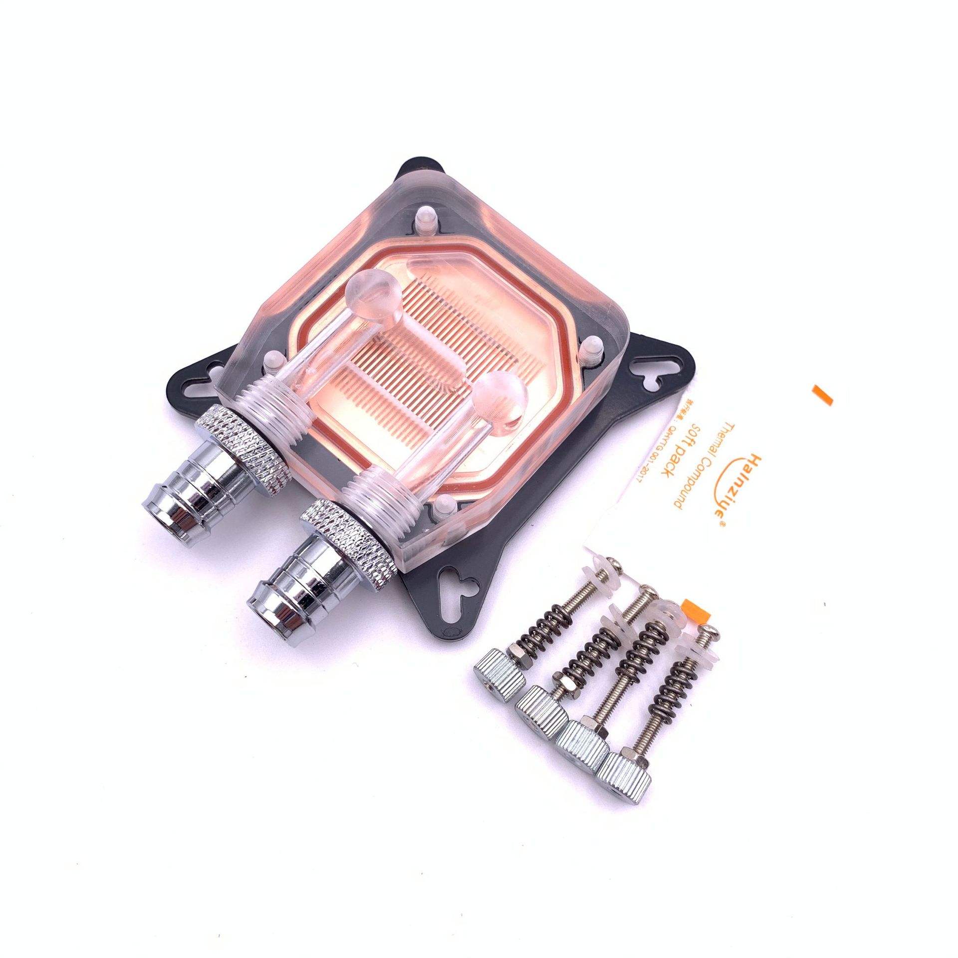 喷射水道款 透明gpu核心 通用显卡水冷头螺距 52-63gpu冷头紫铜底