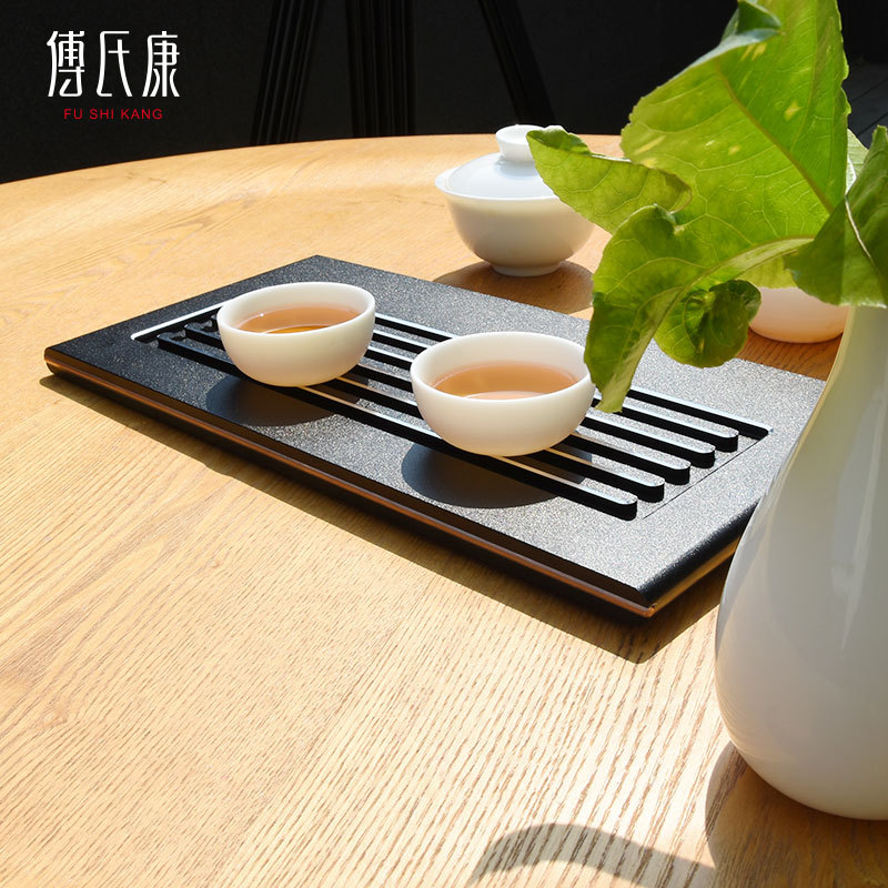 傅氏康铝合金小茶盘金属简约新中式便捷干泡茶台茶海茶几定制logo