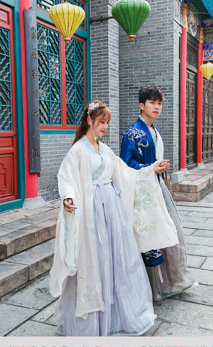 5835化云归刺绣传统汉服情侣男女cp大袖衫交领衣裳大码情侣套装