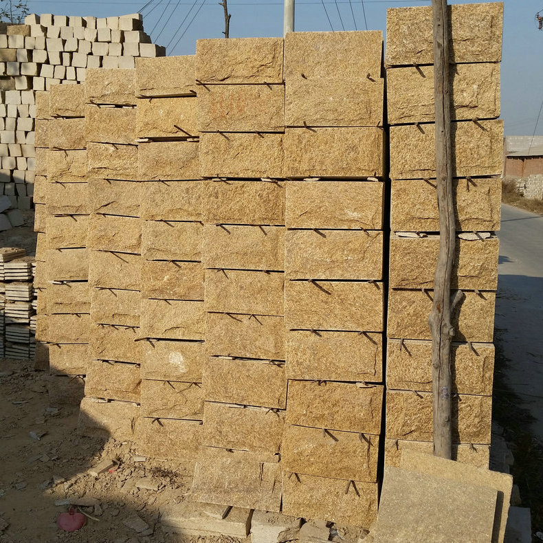 供应黄色蘑菇石 木纹砂岩蘑菇石 别墅外墙砖人造蘑菇石各种规格