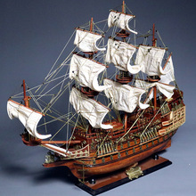 木质摆件实木仿真古帆船摆件地中海家居海洋霸主模型一帆风顺摆饰