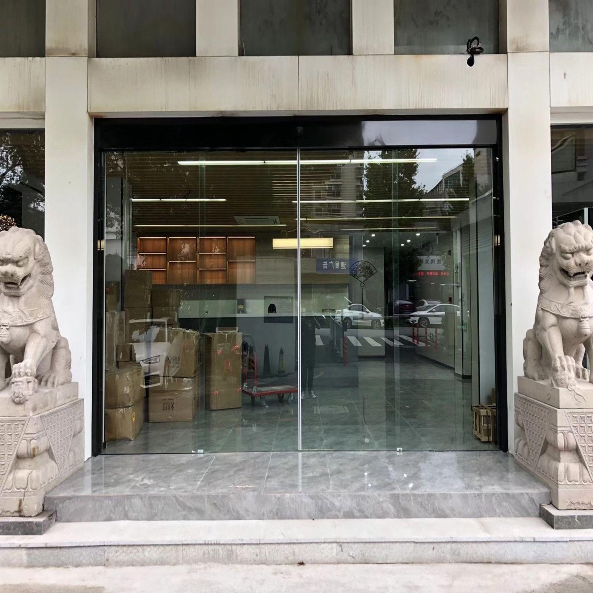 办公室自动感应门 电动玻璃门 自动平移门