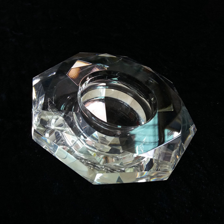 四方深雕玻璃烟缸k9水晶饰品工艺品加工定做厂家切割打磨