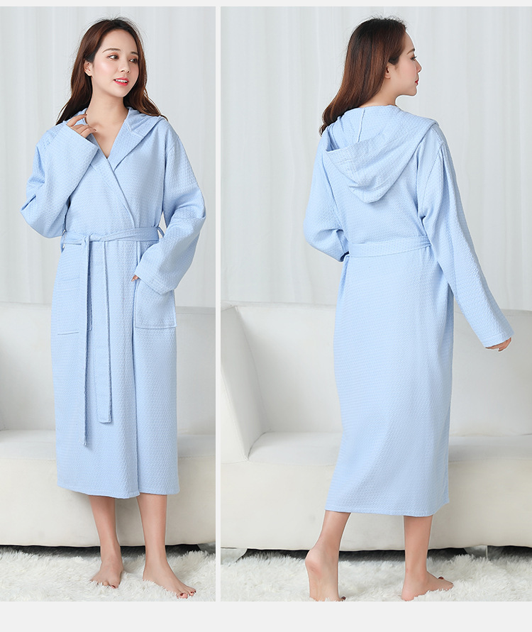 夏季浴袍情侣酒店白色连帽浴衣沐浴吸水男女士春季薄款睡袍