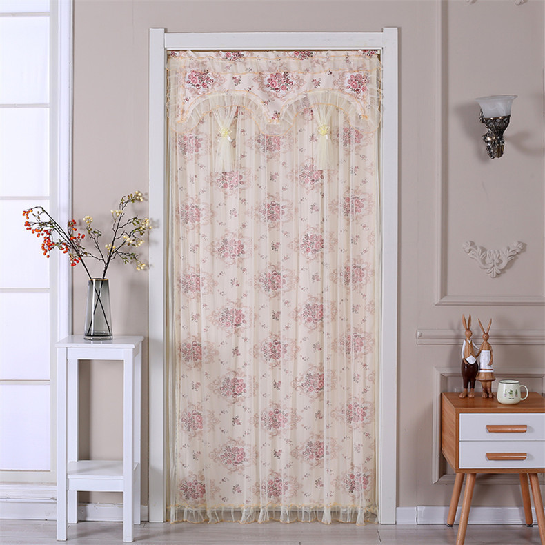 直供蕾丝卧室防蚊隔断帘双层小窗帘不透光厨房卫生间定制门帘