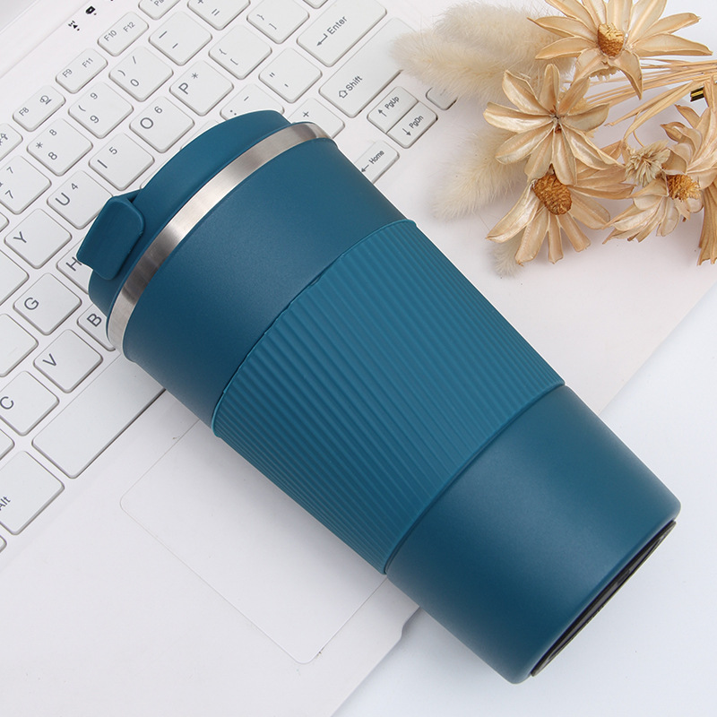 New Leather Cup Body Stainless Steel Coffee Cup Portable Heat and Cold Insulation Cup Outdoor Vacuum Cup