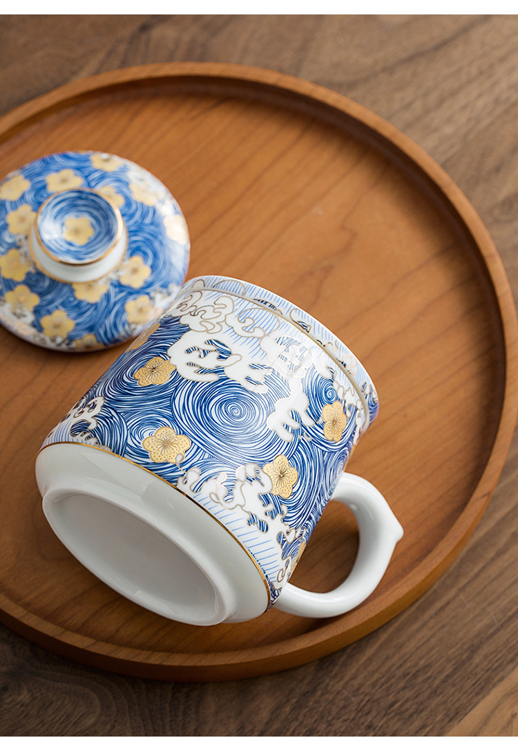 陶瓷马克杯 ins北欧风简约办公杯带过滤茶杯网红咖啡杯茶水杯定制